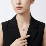 Darrahopens Fashion > Women's Fashion > Women's Jewellery Elegant Pear-Shaped Pink Moissanite Choker Necklace with Round Clear Stone, Hypoallergenic Silver-Tone Finish, Adjustable Length for Daily Wear and Gifting, Includes GRA Certificate (Moissanite, Premium S925) In Australia - Darrahopens