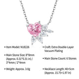Darrahopens Fashion > Women's Fashion > Women's Jewellery Elegant Pink Heart Moissanite Necklace in Sterling Silver with Sparkling Teardrop Accents, Hypoallergenic and Fade-Resistant for Everyday Luxury Wear, Adjustable Chain, Ideal Gift for Women and Girls (Moissanite, Premium S925) In Australia - Darrahopens