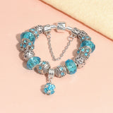 Darrahopens Fashion > Women's Fashion > Women's Jewellery Ethnic Crystal Bead DIY Bracelet blue Alloy Electroplated Big Bead Bracelet(19cm)
