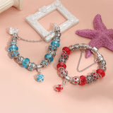 Darrahopens Fashion > Women's Fashion > Women's Jewellery Ethnic Crystal Bead DIY Bracelet blue Alloy Electroplated Big Bead Bracelet(20cm)