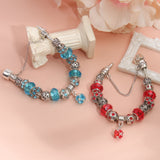 Darrahopens Fashion > Women's Fashion > Women's Jewellery Ethnic Crystal Bead DIY Bracelet Red Alloy Electroplated Big Bead Bracelet(18cm)