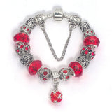 Darrahopens Fashion > Women's Fashion > Women's Jewellery Ethnic Crystal Bead DIY Bracelet Red Alloy Electroplated Big Bead Bracelet(18cm)
