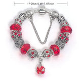 Darrahopens Fashion > Women's Fashion > Women's Jewellery Ethnic Crystal Bead DIY Bracelet Red Alloy Electroplated Big Bead Bracelet(20cm)