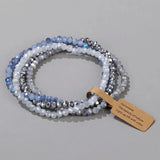 Darrahopens Fashion > Women's Fashion > Women's Jewellery Faceted Glass Beads Stretch Bracelet Set 4 Pieces Multicolor Elastic Beads Handmade Jewelry ASL70055A