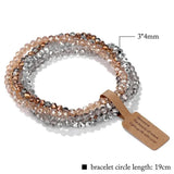 Darrahopens Fashion > Women's Fashion > Women's Jewellery Faceted Glass Beads Stretch Bracelet Set 4 Pieces Multicolor Elastic Beads Handmade Jewelry ASL70055A