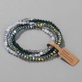 Darrahopens Fashion > Women's Fashion > Women's Jewellery Faceted Glass Beads Stretch Bracelet Set 4 Pieces Multicolor Elastic Beads Handmade Jewelry ASL70055A