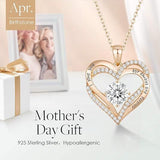 Darrahopens Fashion > Women's Fashion > Women's Jewellery Forever Love Heart Birthstone Necklace: 925 Sterling Silver Jewelry for Mom, Wife, Friend – Ideal for Mother’s Day, Anniversaries & Birthday（white diamond,April）