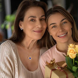 Darrahopens Fashion > Women's Fashion > Women's Jewellery Forever Love Heart Birthstone Necklace: 925 Sterling Silver Personalized Jewelry for Mom, Wife, Friend with 12 Month Stone Options（blue diamond,December）