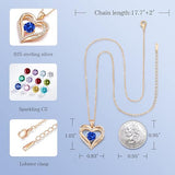 Darrahopens Fashion > Women's Fashion > Women's Jewellery Forever Love Heart Birthstone Necklace: 925 Sterling Silver Personalized Jewelry for Mom, Wife, Friend with 12 Month Stone Options（blue diamond,December）