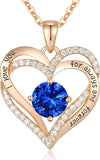 Darrahopens Fashion > Women's Fashion > Women's Jewellery Forever Love Heart Birthstone Necklace: 925 Sterling Silver Personalized Jewelry for Mom, Wife, Friend with 12 Month Stone Options（blue diamond,December）