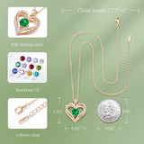 Darrahopens Fashion > Women's Fashion > Women's Jewellery Forever Love Heart Birthstone Necklace: 925 Sterling Silver Personalized Jewelry for Mom, Wife, Friend with 12 Month Stone Options（green diamond,May）