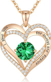 Darrahopens Fashion > Women's Fashion > Women's Jewellery Forever Love Heart Birthstone Necklace: 925 Sterling Silver Personalized Jewelry for Mom, Wife, Friend with 12 Month Stone Options（green diamond,May）