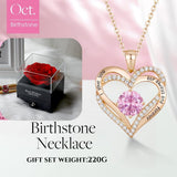 Darrahopens Fashion > Women's Fashion > Women's Jewellery Forever Love Heart Birthstone Necklace: 925 Sterling Silver Personalized Jewelry for Mom, Wife, Friend with 12 Month Stone Options（pink diamond,October）