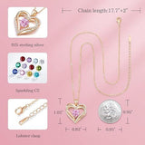 Darrahopens Fashion > Women's Fashion > Women's Jewellery Forever Love Heart Birthstone Necklace: 925 Sterling Silver Personalized Jewelry for Mom, Wife, Friend with 12 Month Stone Options（pink diamond,October）
