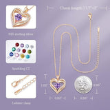 Darrahopens Fashion > Women's Fashion > Women's Jewellery Forever Love Heart Birthstone Necklace: 925 Sterling Silver Personalized Jewelry for Mom, Wife, Friend with 12 Month Stone Options（purple diamond,February）