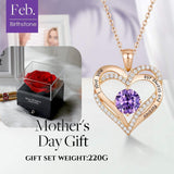 Darrahopens Fashion > Women's Fashion > Women's Jewellery Forever Love Heart Birthstone Necklace: 925 Sterling Silver Personalized Jewelry for Mom, Wife, Friend with 12 Month Stone Options（purple diamond,February）