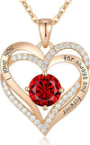 Darrahopens Fashion > Women's Fashion > Women's Jewellery Forever Love Heart Birthstone Necklace: 925 Sterling Silver Personalized Jewelry for Mom, Wife, Friend with 12 Month Stone Options（red diamond,January）