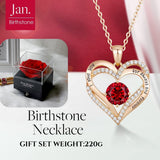 Darrahopens Fashion > Women's Fashion > Women's Jewellery Forever Love Heart Birthstone Necklace: 925 Sterling Silver Personalized Jewelry for Mom, Wife, Friend with 12 Month Stone Options（red diamond,January）