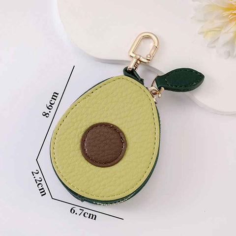 Darrahopens Fashion > Women's Fashion > Women's Jewellery Fruit Coin Purse Keychain 3-Pack - Cute Leather Car Keychain Pendant for Women - Novelty Bag Charm for Keys Handbags Totes - New Avocado (3-Pack) In Australia - Darrahopens