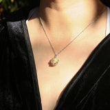 Darrahopens Fashion > Women's Fashion > Women's Jewellery Gift Gox - Aroma Necklace White Gold - Planet Stardust Crystal (Gold Clear) + Purify Oil Blend