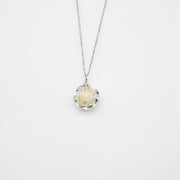Darrahopens Fashion > Women's Fashion > Women's Jewellery Gift Gox - Aroma Necklace White Gold - Planet Stardust Crystal (Gold Clear) + Purify Oil Blend