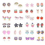 Darrahopens Fashion > Women's Fashion > Women's Jewellery Girls Clip-on Earrings 24 Pairs Cute Flower Metal Earrings Princess Dress Up Jewelry
