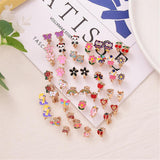 Darrahopens Fashion > Women's Fashion > Women's Jewellery Girls Clip-on Earrings 24 Pairs Cute Flower Metal Earrings Princess Dress Up Jewelry