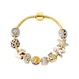 Darrahopens Fashion > Women's Fashion > Women's Jewellery Golden Tropical Marine Life Anchor Money Bag Dollar Bead Bracelet(18cm)