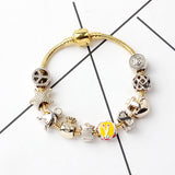 Darrahopens Fashion > Women's Fashion > Women's Jewellery Golden Tropical Marine Life Anchor Money Bag Dollar Bead Bracelet(18cm)