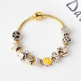 Darrahopens Fashion > Women's Fashion > Women's Jewellery Golden Tropical Marine Life Anchor Money Bag Dollar Bead Bracelet(19cm)