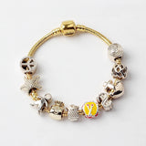 Darrahopens Fashion > Women's Fashion > Women's Jewellery Golden Tropical Marine Life Anchor Money Bag Dollar Bead Bracelet(19cm)