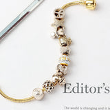 Darrahopens Fashion > Women's Fashion > Women's Jewellery Golden Tropical Marine Life Anchor Money Bag Dollar Bead Bracelet(20cm)