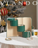 Darrahopens Fashion > Women's Fashion > Women's Jewellery Green Travel Jewelry Case: 3-Layer PU Cylinder Organizer for Necklaces, Earrings, Gifts for Travelers & Jewelry Lovers