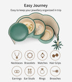 Darrahopens Fashion > Women's Fashion > Women's Jewellery Green Travel Jewelry Case: 3-Layer PU Cylinder Organizer for Necklaces, Earrings, Gifts for Travelers & Jewelry Lovers