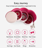 Darrahopens Fashion > Women's Fashion > Women's Jewellery Grey Travel Jewelry Case: 3-Layer PU Cylinder Organizer for Necklaces, Earrings, Gifts for Travelers & Jewelry Lovers