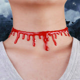 Darrahopens Fashion > Women's Fashion > Women's Jewellery HALLOWEEN NECKLACE Red Drip Blood Choker Gothic Fashion Jewellery