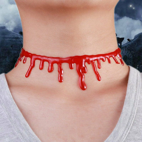 Darrahopens Fashion > Women's Fashion > Women's Jewellery HALLOWEEN NECKLACE Red Drip Blood Choker Gothic Fashion Jewellery