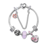 Darrahopens Fashion > Women's Fashion > Women's Jewellery Heart Charm Beaded Bracelet with Crystals(17cm)