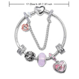 Darrahopens Fashion > Women's Fashion > Women's Jewellery Heart Charm Beaded Bracelet with Crystals(20cm)