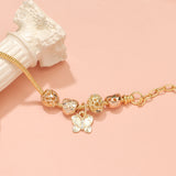 Darrahopens Fashion > Women's Fashion > Women's Jewellery Hollow Beads Butterfly Heart Charm Bracele(yellow,16cm)