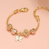 Darrahopens Fashion > Women's Fashion > Women's Jewellery Hollow Beads Butterfly Heart Charm Bracele(yellow,19cm)