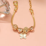Darrahopens Fashion > Women's Fashion > Women's Jewellery Hollow Beads Butterfly Heart Charm Bracele(yellow,20cm)