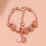 Darrahopens Fashion > Women's Fashion > Women's Jewellery Hollow Crystal-Encrusted Swan Crown Flower Heart Bracelet(rose gold,17cm)