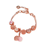 Darrahopens Fashion > Women's Fashion > Women's Jewellery Hollow Crystal-Encrusted Swan Crown Flower Heart Bracelet(rose gold,19cm)