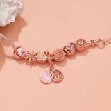 Darrahopens Fashion > Women's Fashion > Women's Jewellery Hollow Crystal-Encrusted Swan Crown Flower Heart Bracelet(rose gold,19cm)