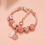 Darrahopens Fashion > Women's Fashion > Women's Jewellery Hollow Crystal-Encrusted Swan Crown Flower Heart Bracelet(rose gold,20cm)