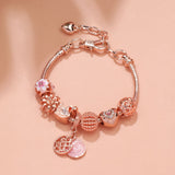 Darrahopens Fashion > Women's Fashion > Women's Jewellery Hollow Crystal-Encrusted Swan Crown Flower Heart Bracelet(rose gold,20cm)
