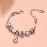 Darrahopens Fashion > Women's Fashion > Women's Jewellery Hollow Crystal-Encrusted Swan Crown Flower Heart Bracelet(silver,18cm)