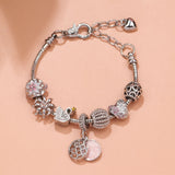 Darrahopens Fashion > Women's Fashion > Women's Jewellery Hollow Crystal-Encrusted Swan Crown Flower Heart Bracelet(silver,19cm)