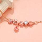 Darrahopens Fashion > Women's Fashion > Women's Jewellery Hollow-out Rhinestone Heart Flower Charm Bracelet(rose gold,16cm)